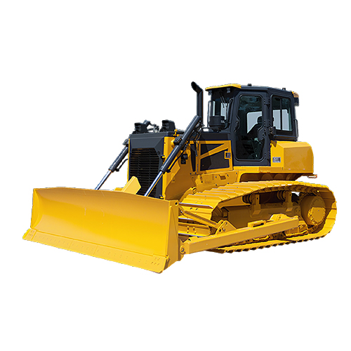 Crawler bulldozer on a clean white background